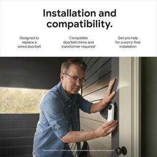 Google Nest Doorbell (Wired 2nd Gen) - Linen GA03695-US