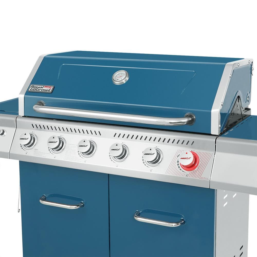 Royal Gourmet 6-Burner Propane Gas Grill in Blue with Sear Burner and Side Burner GA6402B