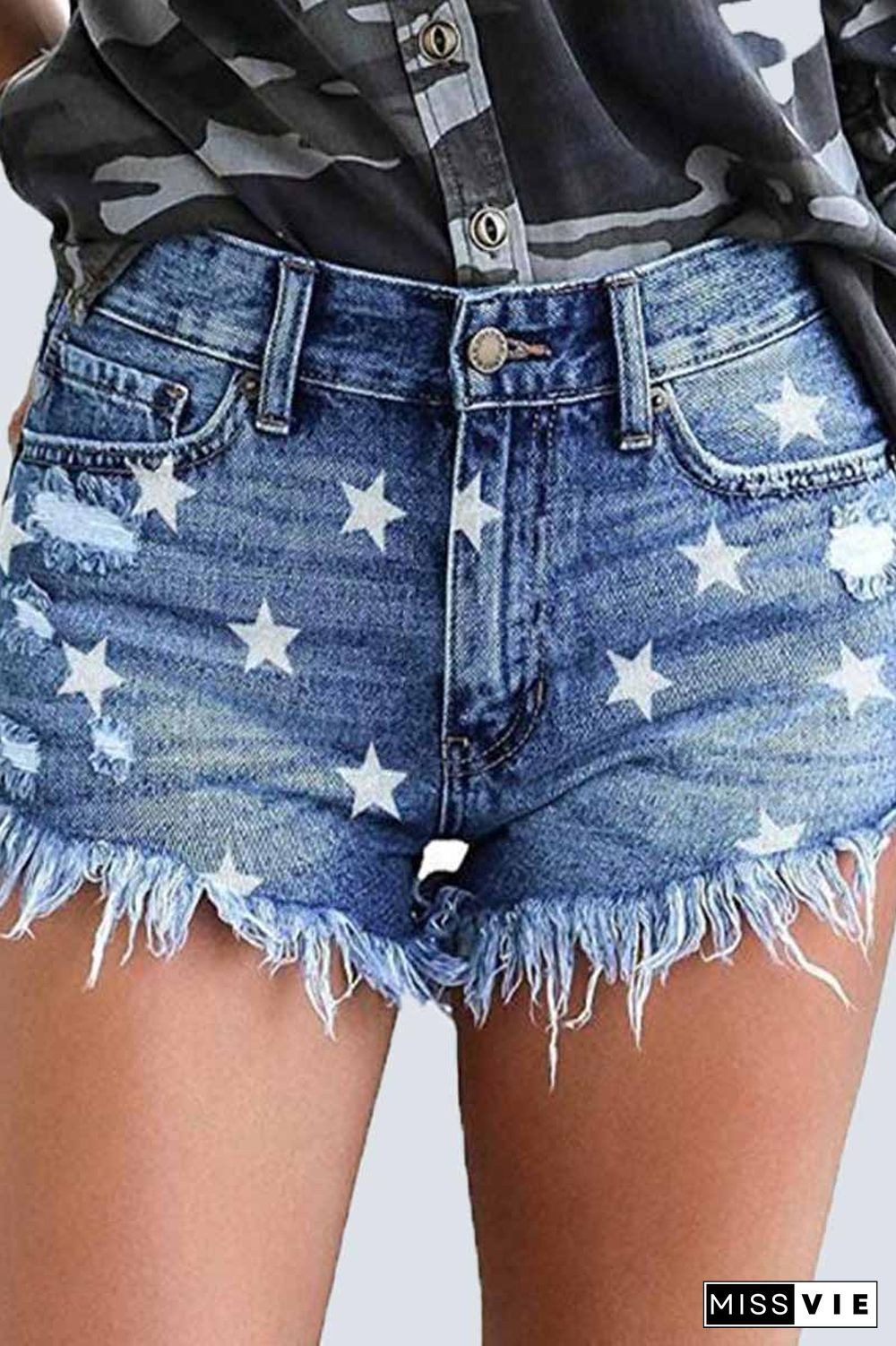 Cute Star Denim Shorts