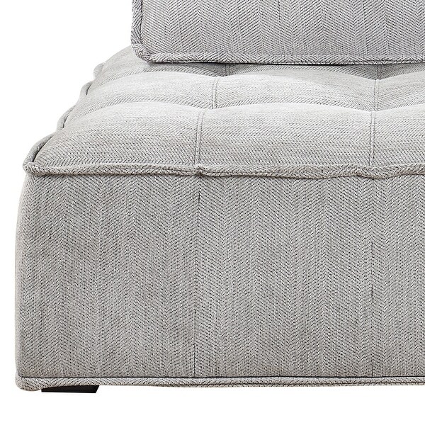 Upholstered Armless Accent Chair Lazy Sofa Seating， Linen