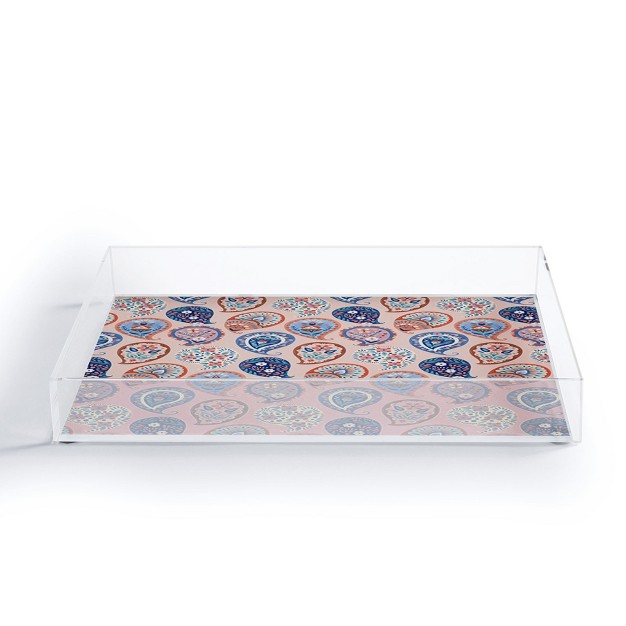 Pimlada Phuapradit Floral Paisley Half Drop Acrylic Tray Deny Designs