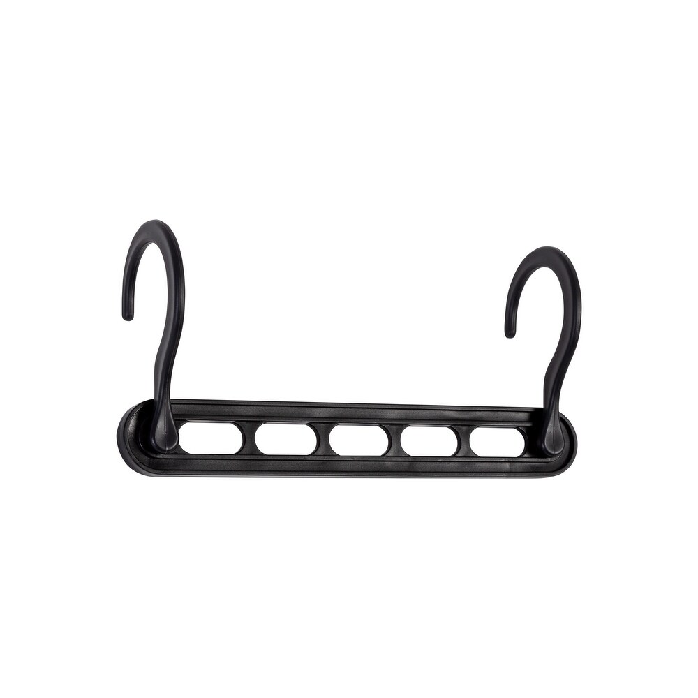 Cascading Collapsible Black Plastic Hangers  20 Pack