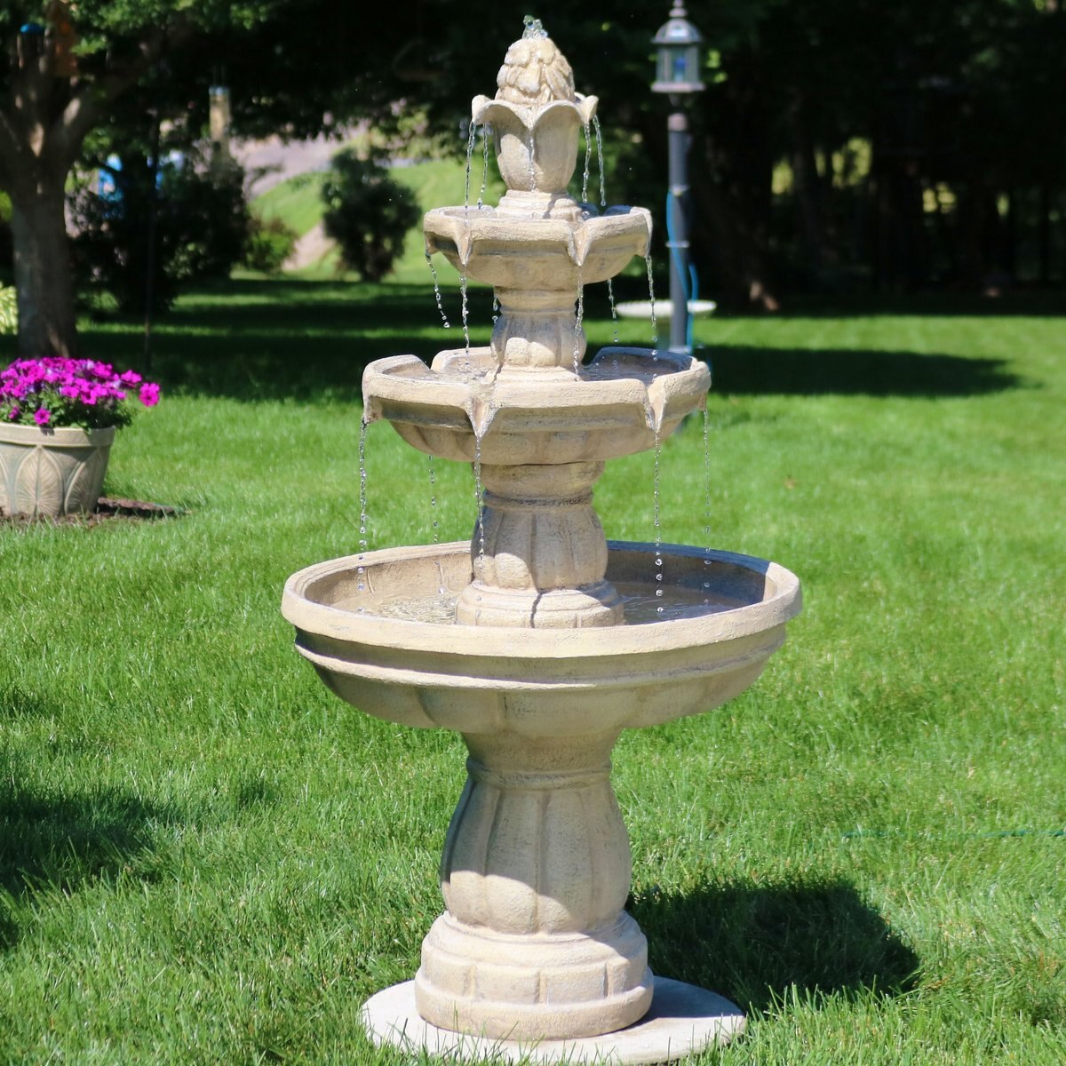 Sunnydaze Decor 3-Tier Outdoor Water Fountain