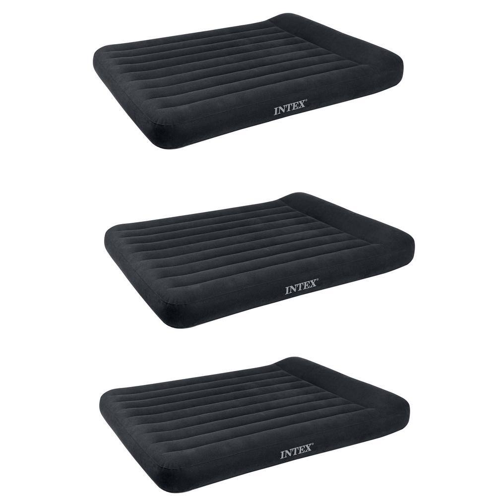 INTEX Dura Beam Queen Pillow Rest Classic Airbed with Built-In Pump (3-Pack) 3 x 64149EP