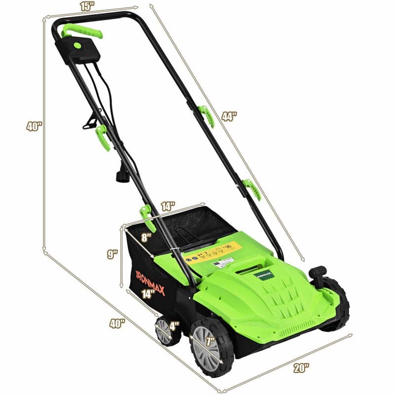 2-in-1 Electric Lawn Dethatcher & Scarifier, 12 Amp 13