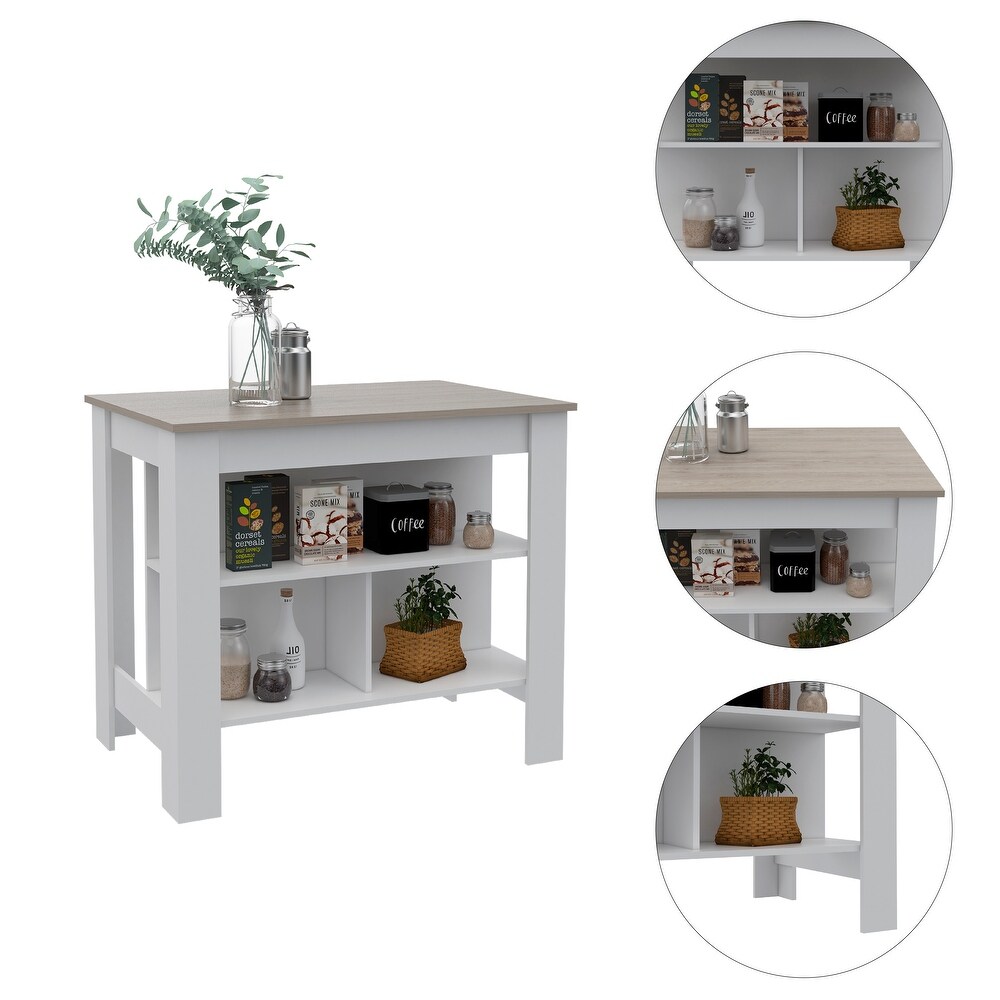 FM Furniture Brooklyn Antibacterial Surface Kitchen Island