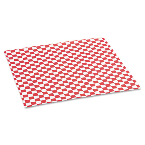 Bagcraft Grease-Resistant Paper Wraps and Liners | 12 x 12， Red Check， 1000