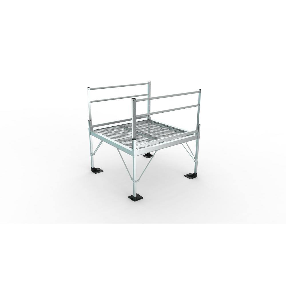 EZ-ACCESS PATHWAY 3G 5 ft. x 5 ft. Expanded Aluminum Platform with 2-Line Handrails P3G SPFEM55