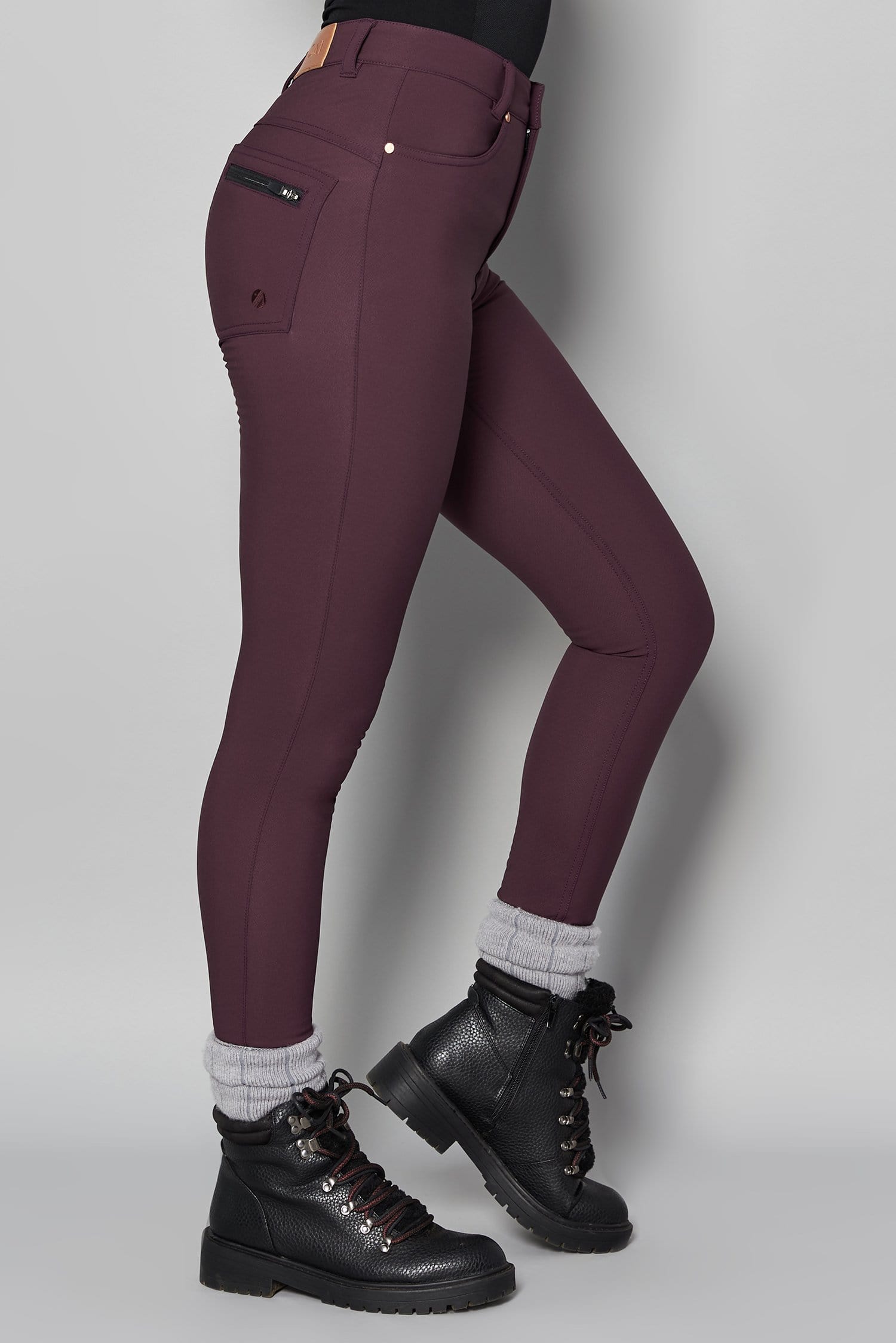 Thermal Skinny Outdoor Trousers - Aubergine