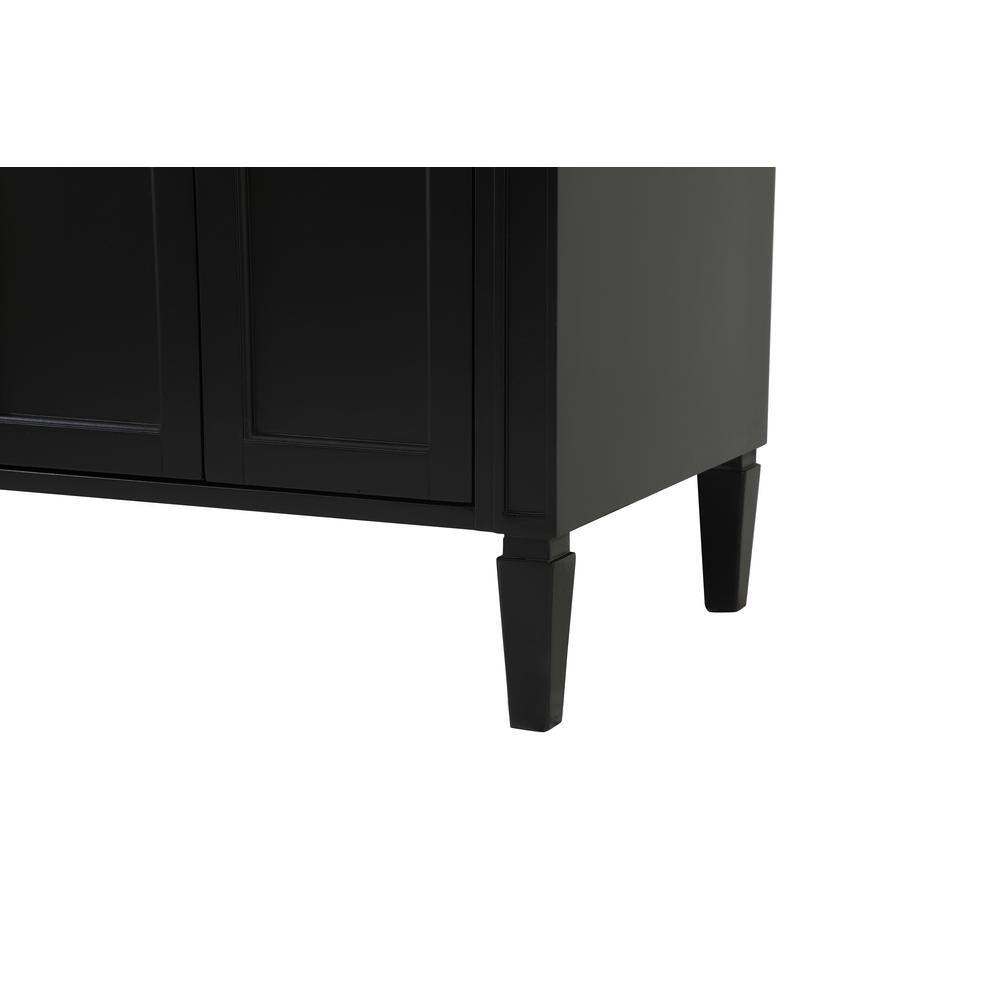 Simply Living 60 in. W x 21.5 in. D x 35 in. H Bath Vanity in Black with Carrara White Marble Top SL37680DBK