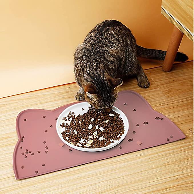 Cat Food Mat， Silicone Non Slip Dog Bowl Mat Waterproof Cat Feeding Mat Prevents Food Spillage And Water Mess Into The Floor Pet Food Mat (17