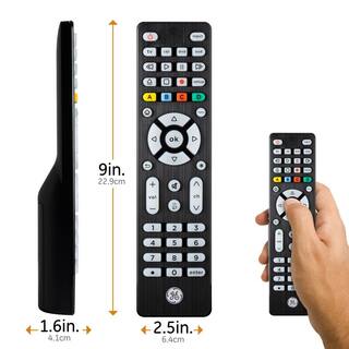 GE 4-Device Backlit Universal Remote TV Control in Brushed Black 48843