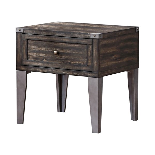 Furniture of America Sete Oak 25-inch Solid Wood 1-drawer Side Table