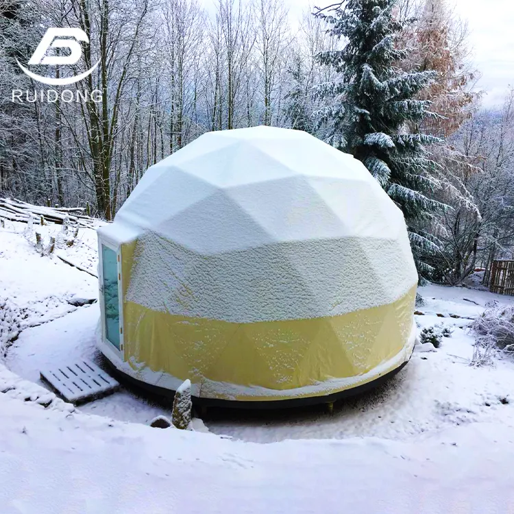 Outdoor Style Winter Camping Glamping Dome Tent Hotel House Luxury White Cover Fabric For 1 3 People