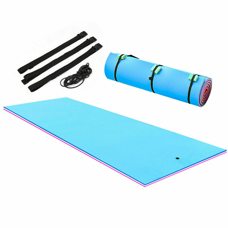 18' x 6' 3 Layer Tear-Resistant XPE Foam Floating Water Pad for Beach - Light Blue