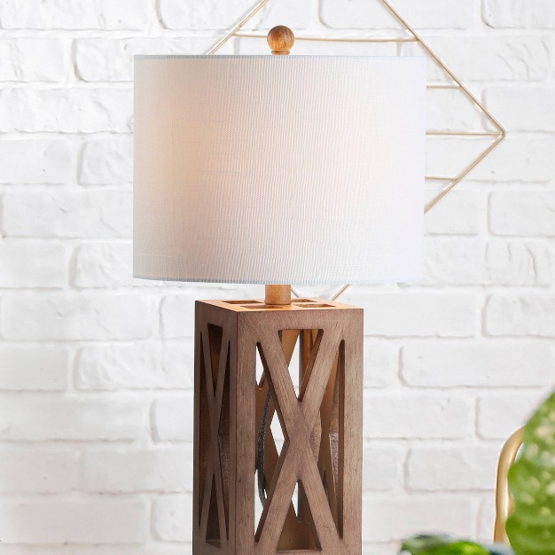 Stewart Farmhouse Wood Table Lamps includes Led Light Bulb Jonathan Y