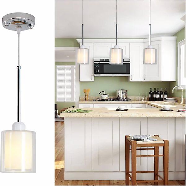 Glass Pendant Light， Modern Pendant Lighting For Kitchen Island， Farmhouse Mini Pendant Lamp With Chrome Nickel Adjustable For Dining Room， Sink， Doub