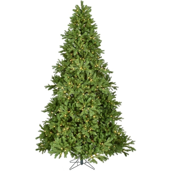 Fraser Hill Farm 8ft. Asheville Pine Artificial Christmas Tree with Warm White LED Lights and Remote Control