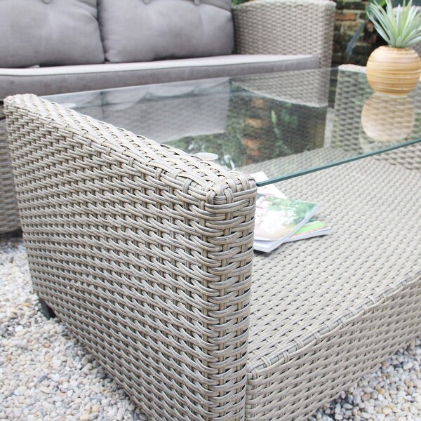 M4H Versailles 4Piece Wicker Sectional Outdoor Conversation Set