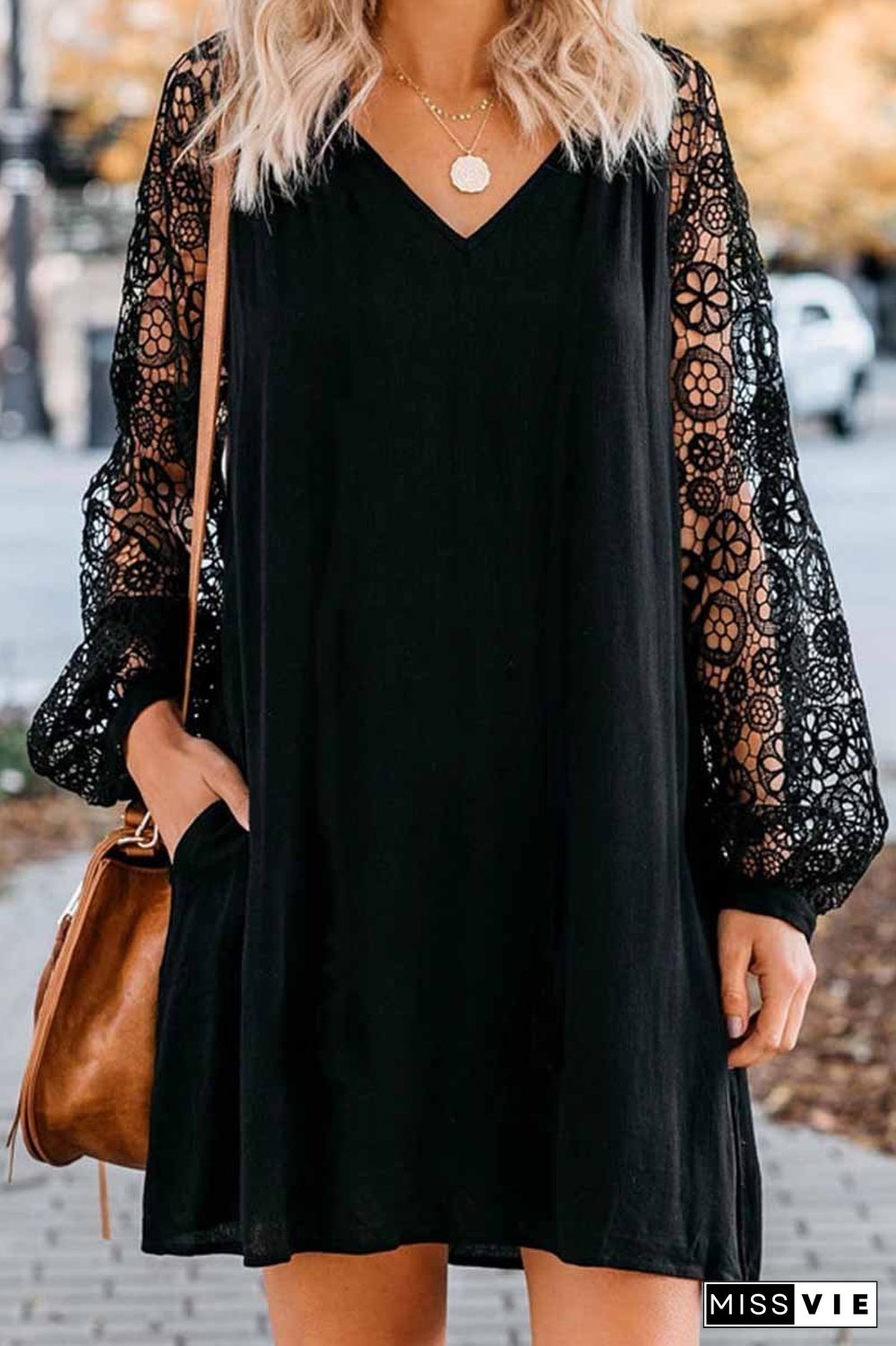 V-Neck Lace Dress