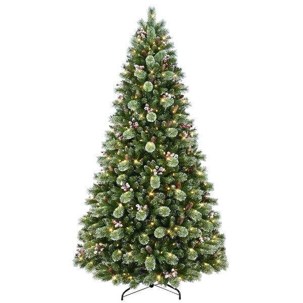 Puleo International 9' Prelit Snowy Norway Spruce Adorned Artificial Tree