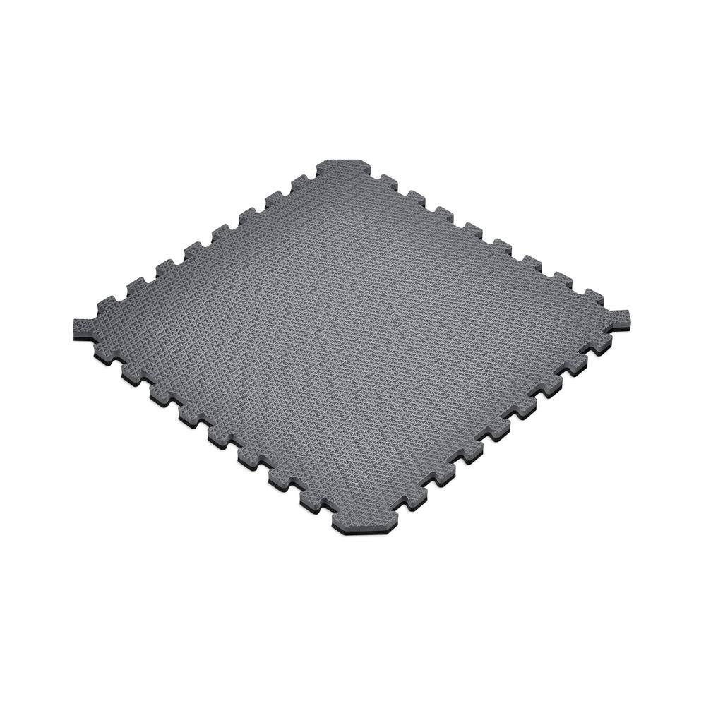 Norsk GrayBlack 24 in. x 24 in. EVA Foam Truly Reversible Sport MMA Interlocking Tile (20-Tile) 240279_5