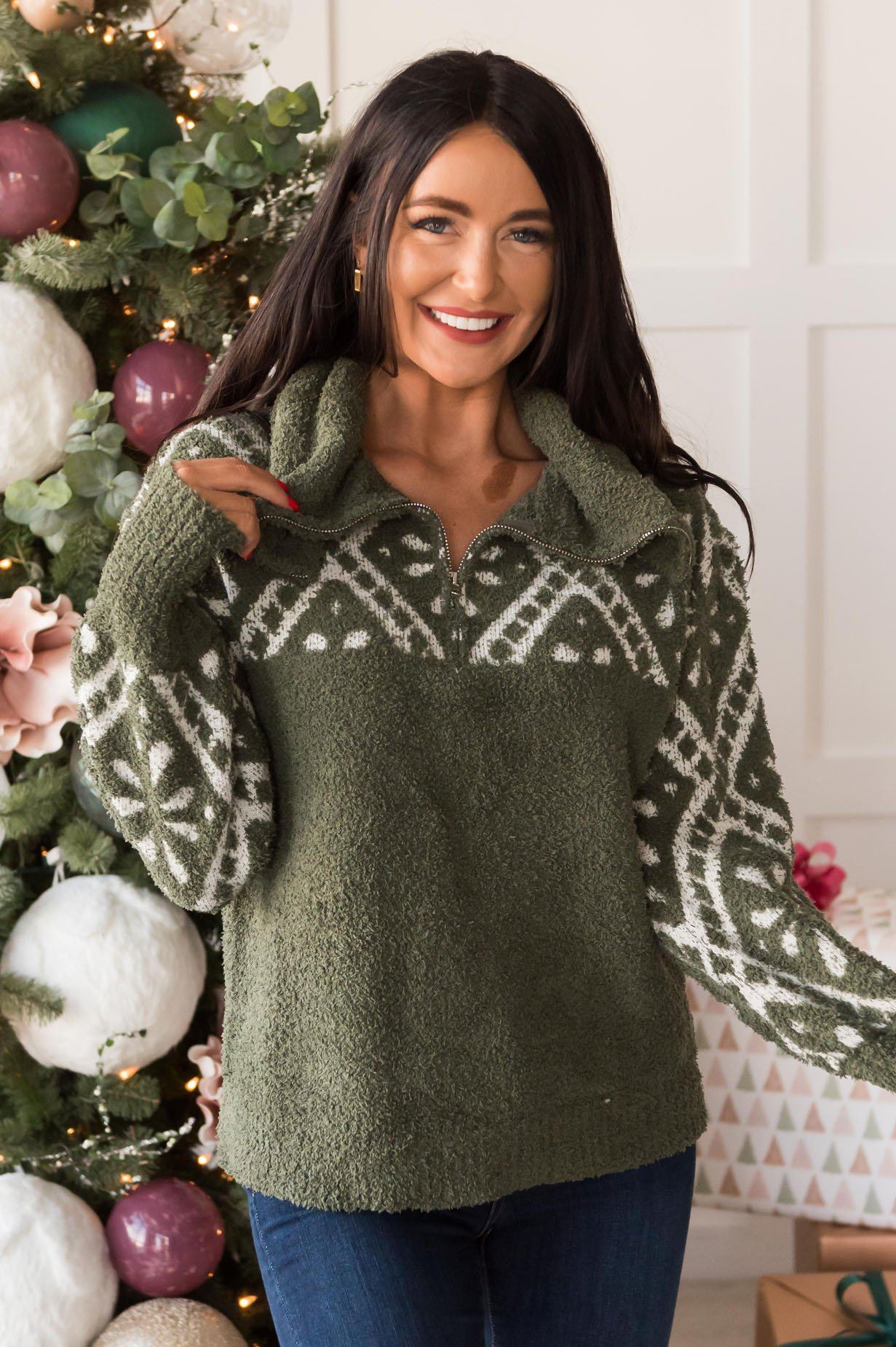 Hidden Gem Modest Pullover Sweater