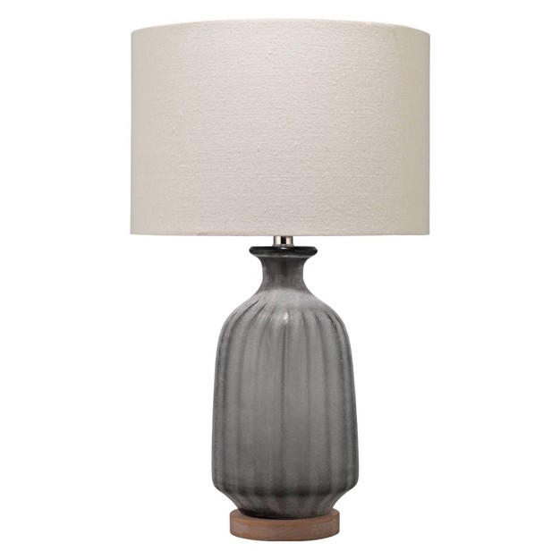 Frosted Glass Table Lamp With Shade Gray Splendor Home