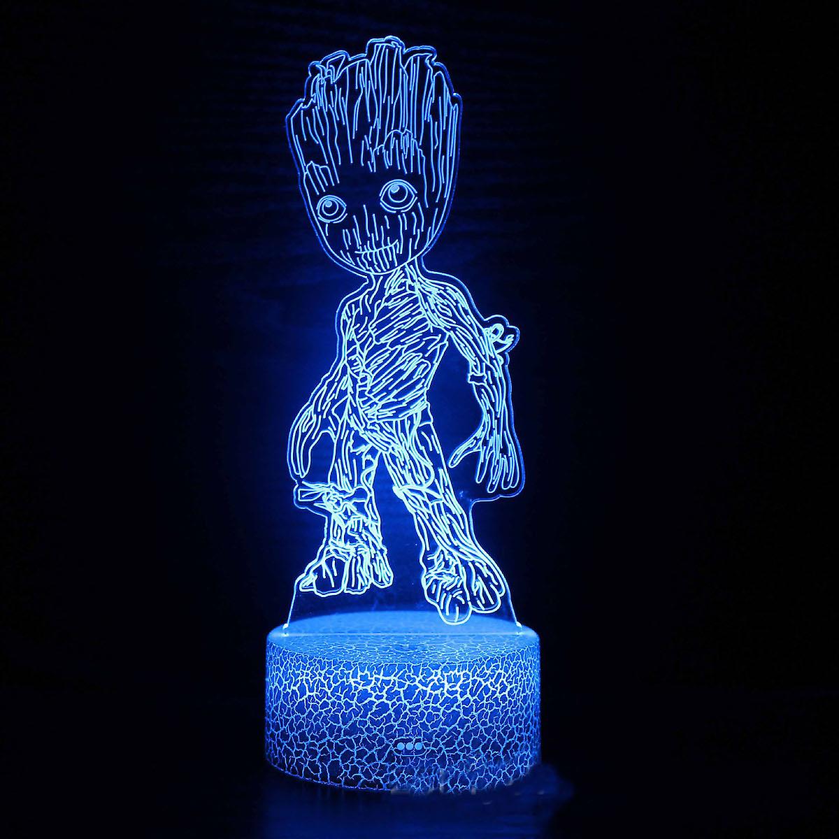 I Am Groot Baby Groot Illusion Lamp 3d Night Light With 16 Color Change Remote Control，room Dcor