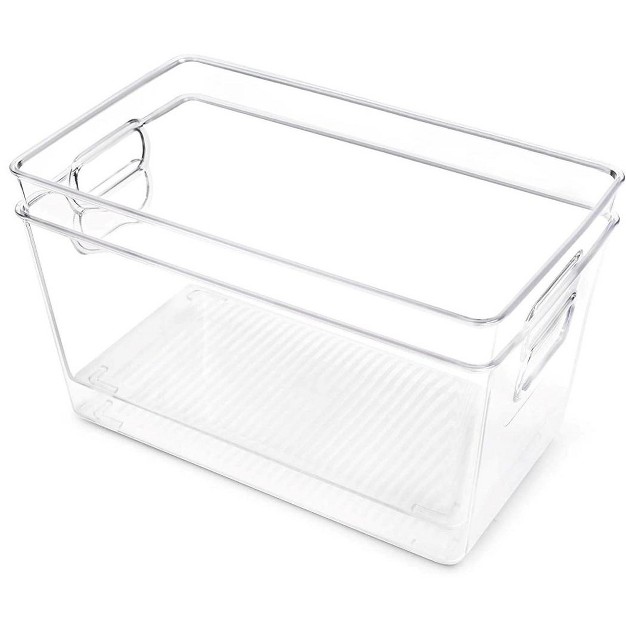 Mpm 4 Packs Transparent Plastic Bins Storage Box Deep Plastic Bins Great Organization For Home Storage Kitchen Cabine