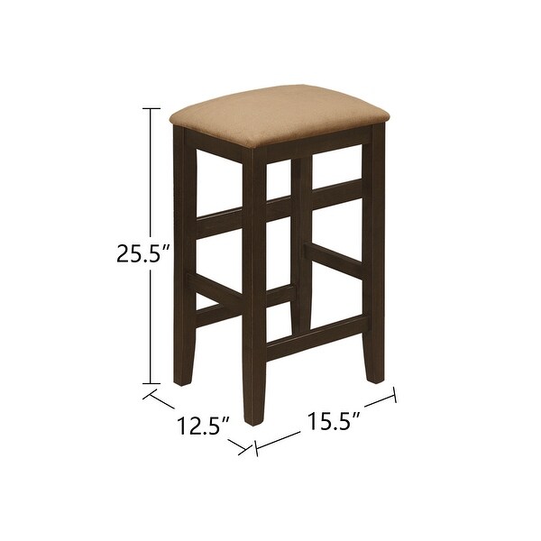 Set of 4 Wooden Counter Height Stool in Cappuccino