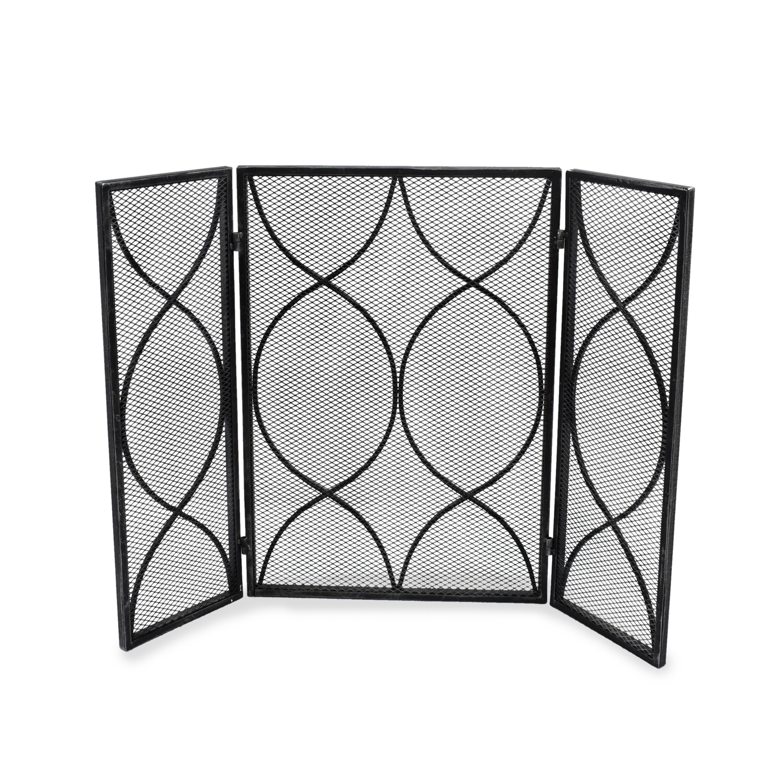 Laylah Modern Three Panel Iron Firescreen