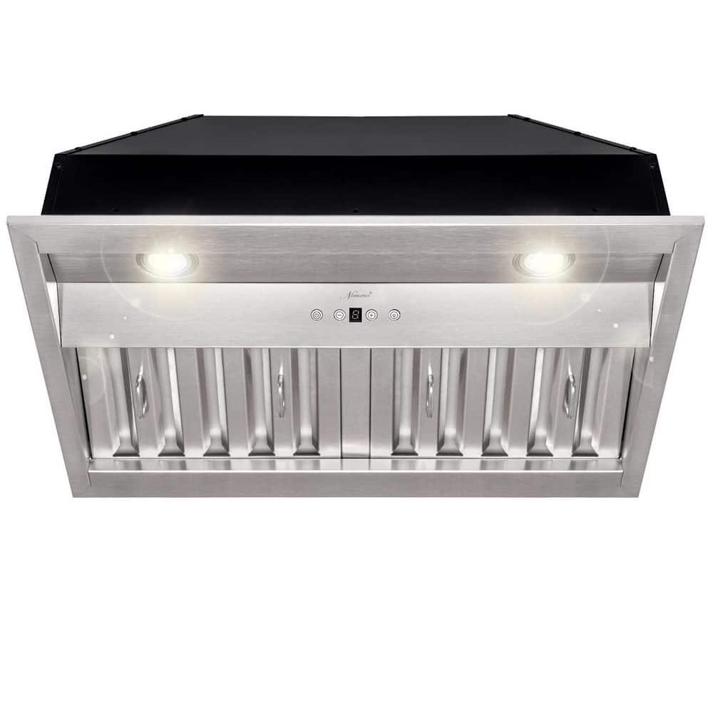 Akicon 30 in 3Speeds 600CFM Ducted InsertBuiltin Range Hood Ultra Quiet in Stainless Steel with Dimmable Warm White Lights