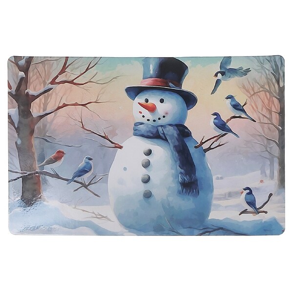 Plastic Placemat Blue Jay and Snowman