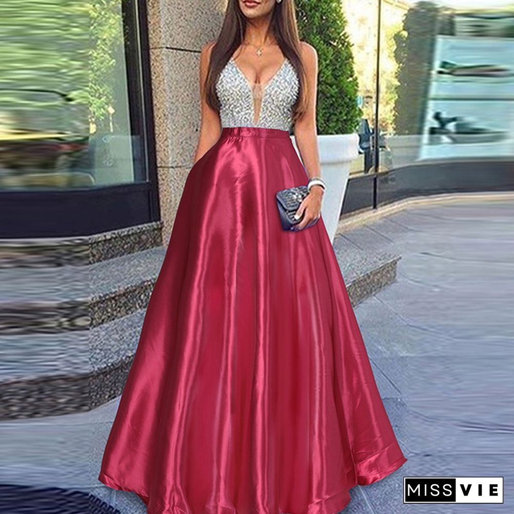 Women Summer Plus Size Party Clubbing Long Skirts Casual Long Dresses