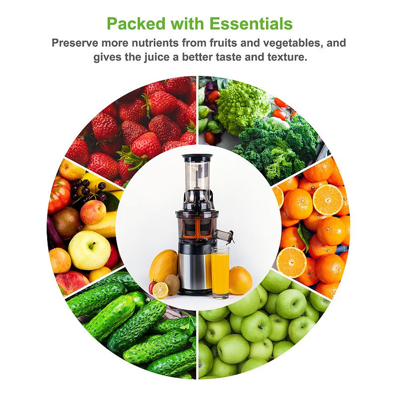 Ventray Slow Speed Press Masticating Juicer， Compact Cold Press Juice Extractor，  BPA-Free 408