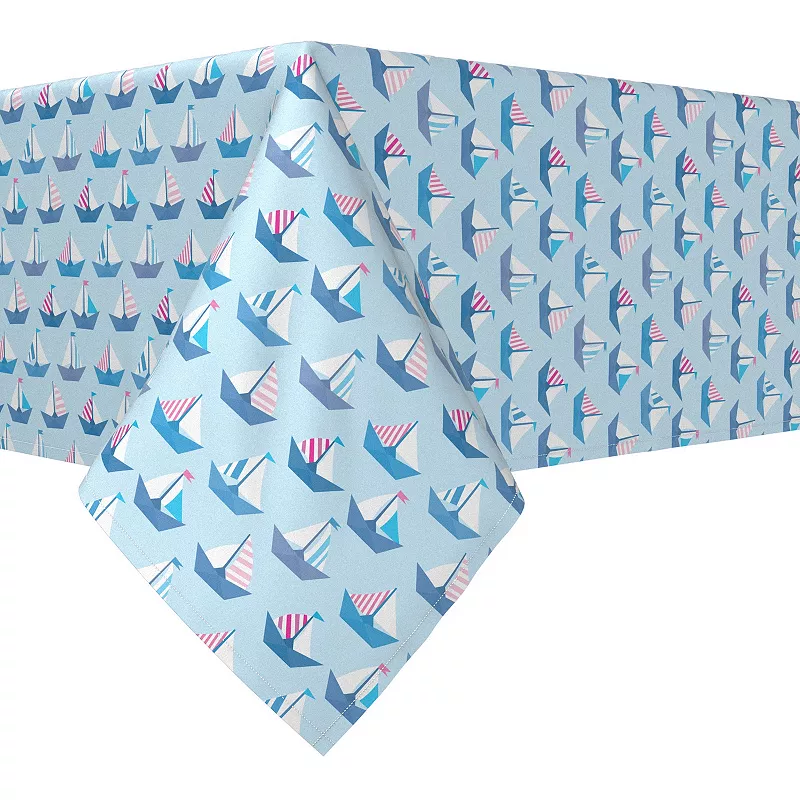 Square Tablecloth， 100% Polyester， 60x60， Paper Sailboats