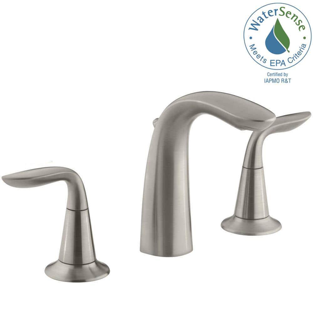 KOHLER Refinia 8 in Widespread 2Handle Bathroom Sink Faucet in Brushed Nickel