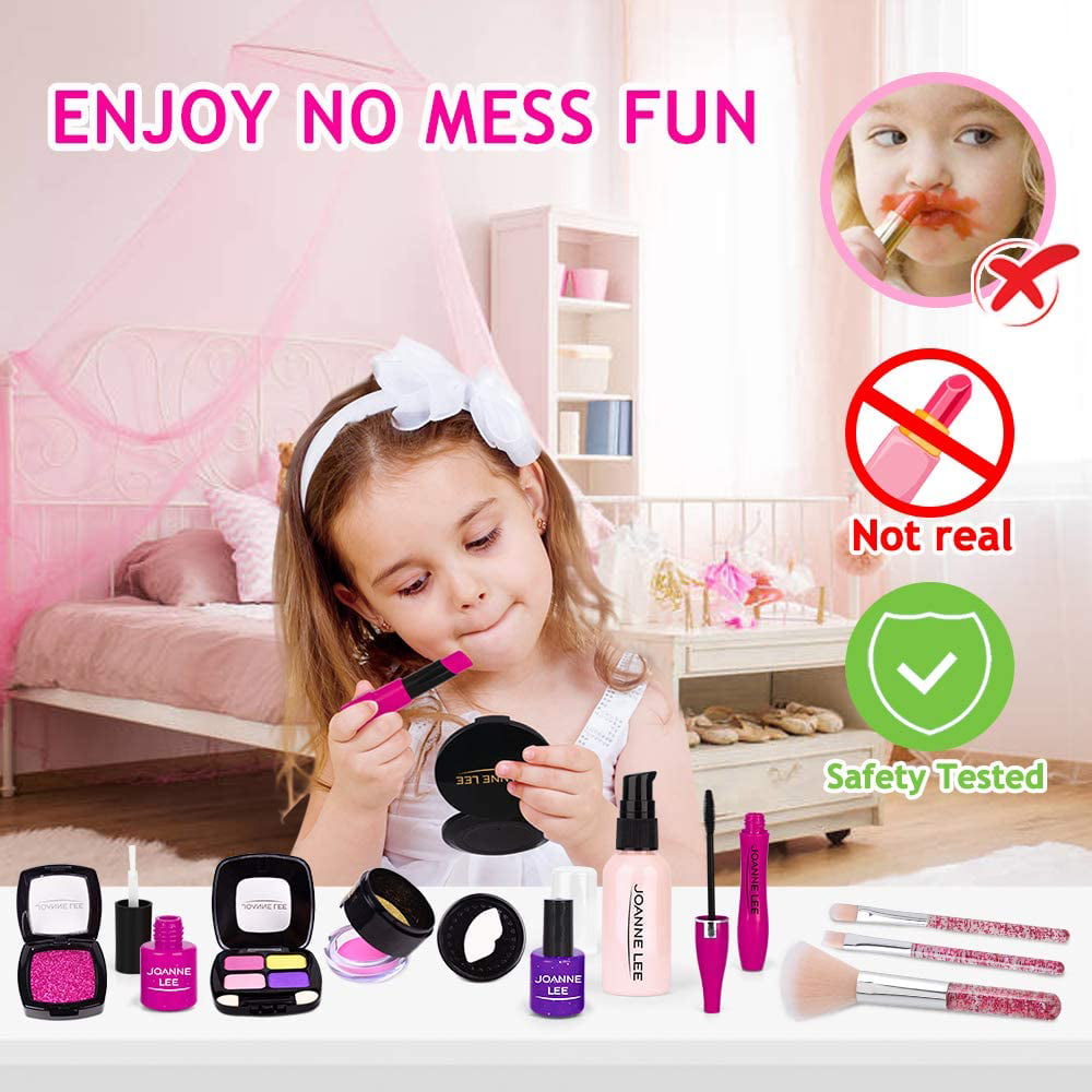 Girls Pretend Play Makeup Toy - Pretend Makeup Case for Girls ， Play Makeup Kit for Toddlers ， Fake Makeup for Kids ， Little Girls Make Up Play Set ， Cosmetic Toys ， Best Gifts for 3/4/5/6/7