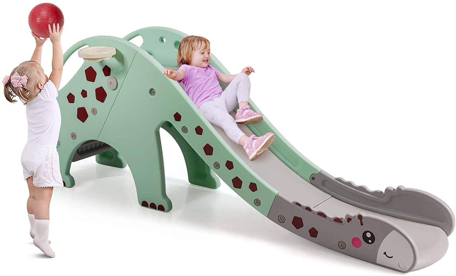 BABY JOY 3 in 1 Slide for Kids, Toddler Large Play Climber Slide PlaySet with Extra Long Slipping Slope