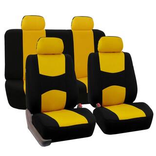 FH Group Flat Cloth 43 in. x 23 in. x 1 in. Full Set Seat Covers DMFB050YLW114