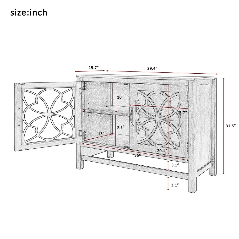 Decorative Wood Accent Storage Cabinet