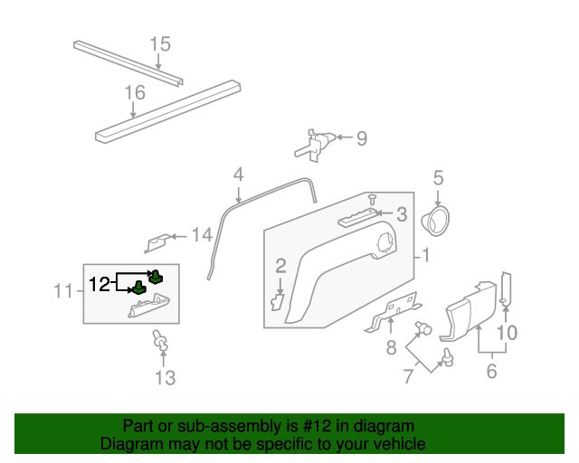 Genuine OE GM Rocker Molding Retainer - 11561329