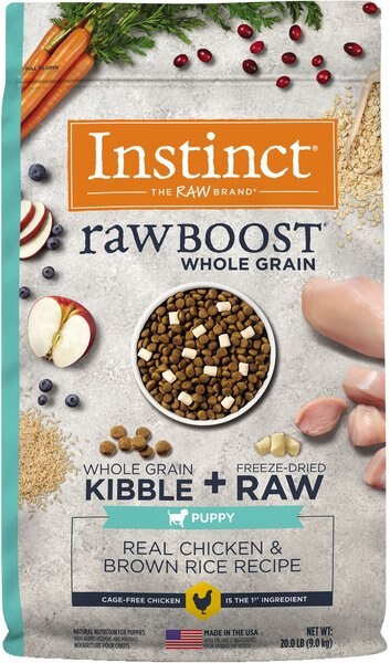 Instinct Raw Boost Puppy Whole Grain Real Chicken and Brown Rice Recipe Freeze-Dried Raw Coated Dry Dog Food