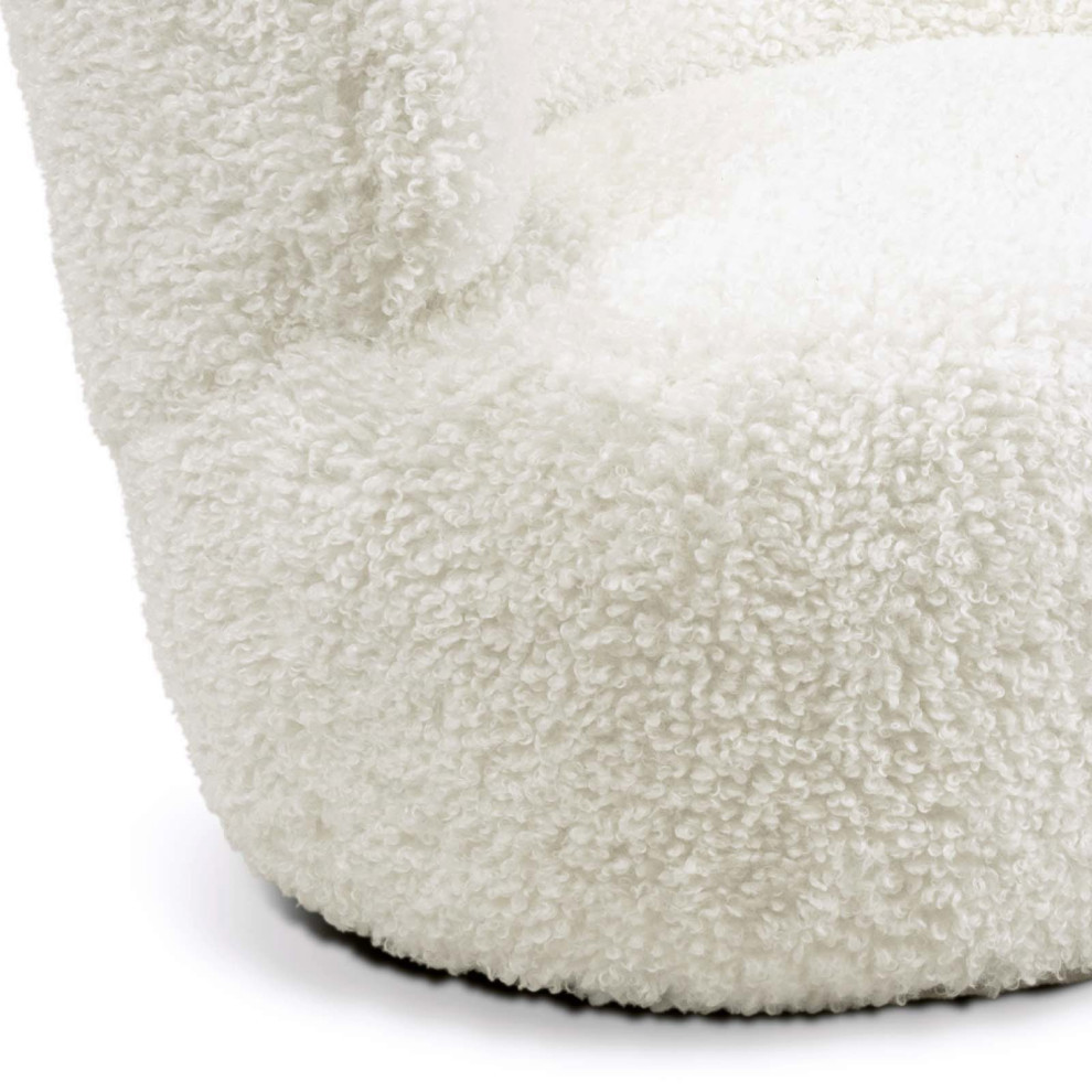 Myra Swivel Chair  Boucle Faux Wool   Contemporary   Armchairs And Accent Chairs   by Regina Andrew  Houzz