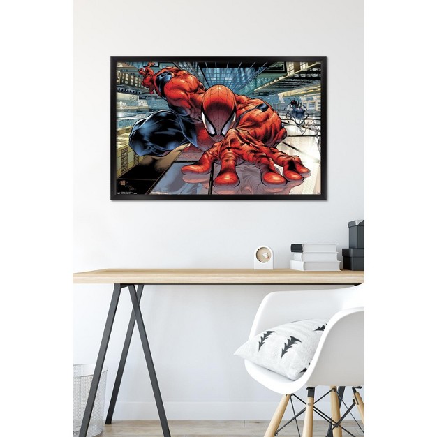 Trends International 24x36 Marvel Comics Spider man Wall Crawler Framed Wall Poster Prints