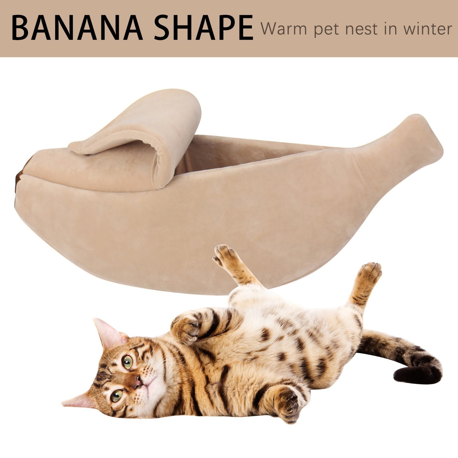 Winter Warm Pet Kennel Banana-Shaped Pet Dog Kennel Enclosed Cat Kennel