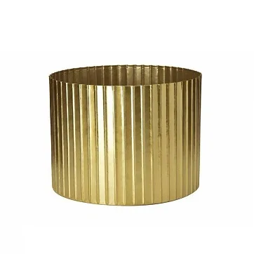 Handmade Striped Glossy Metal Planter Home Indoor Outdoor Garden Usage Customized Size Metal Planter Made in India