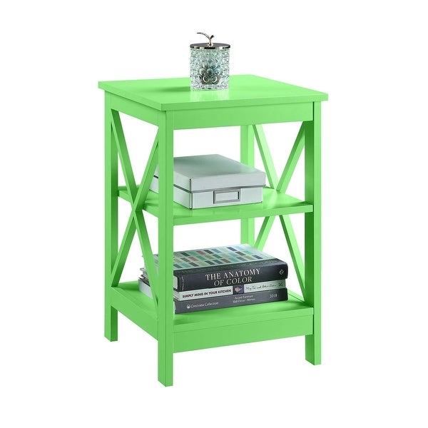 Copper Grove Cranesbill X-Base 3-Tier End Table with Shelves