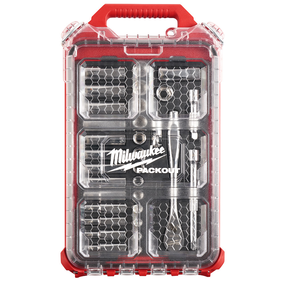 3/8” 32pc Ratchet and Socket Set in PACKOUT ; Metric ;